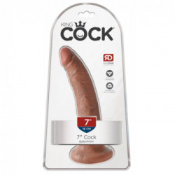 King Cock 6 - Dildo Realistico con Ventosa, Curvo, 17,8 cm, Ø 4,1 cm