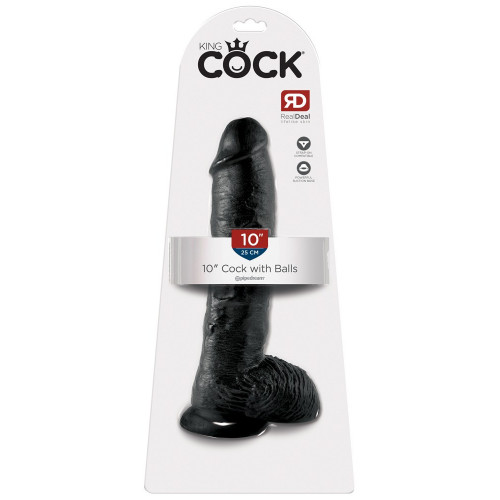 King Cock 10 With Balls Black - Dildo...