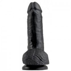 King Cock 7 With Balls - Dildo Realistico con Testicoli e Ventosa, Nero, 13,5 cm, Ø 4,6 cm