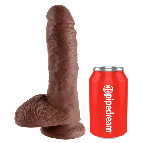 King Cock 8 With Balls Brown - Dildo Realistico...