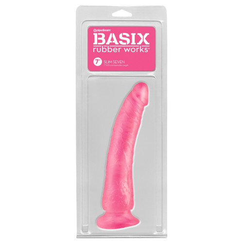 Basix Rubber Slim Seven 7 Pink - Dildo...