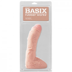 Basix Rubber Fat Boy 10 - Dildo Realistico con Testicoli, 17,8 cm, Ø 5,4 cm