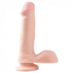 Basix Rubber Dong With Suction Cup 6 - Dildo Realistico con Testicoli e Ventosa, Ø 14 cm, 4 cm