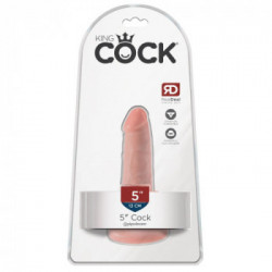 King Cock 5 - Dildo Realistico con Ventosa, Flessibilie, Lunghezza Totale 14 cm, Ø 3,8 cm