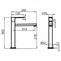 Foster 8468 000 - Miscelatore Tre Alto, Cromato