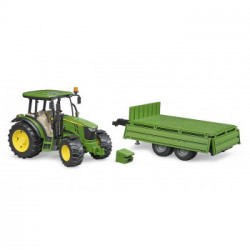 Bruder 02106 - Trattore John Deere 5115M con Rimorchio
