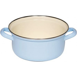 RIESS CASSERUOLA BORDO CROMATO 'PASTELL' SMALTATA BLU Ø18CM RIESS