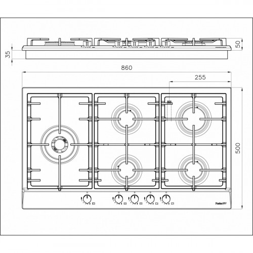 Foster 7016 032 - Piano Cottura a Gas, 5...