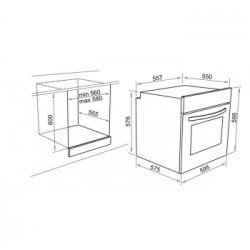 Elleci FGSP60268NS - Forno da incasso, 60 cm, serie PLANO, 6 Funzioni, 73 litri, Classe A