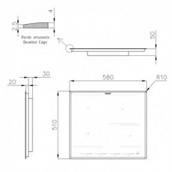 Foster 7381 645 - Piano Cottura a Induzione, 4 Zone, 58 cm, Nero 