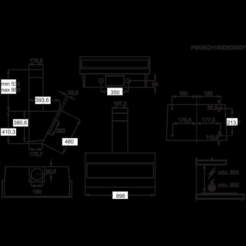 Electrolux LFV319K - Cappa a Camino, Nero, 600...