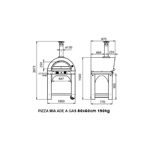 Clementi/Pizza Mia - Forno a Gas Ade, 80X60,...