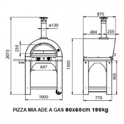 Clementi/Pizza Mia - Forno a Gas Ade, 80X60, Ramato
