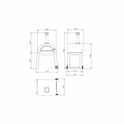 Pizza Mia - Forno a Legna Ischia, 80X60, Antracite