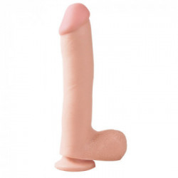Basix Rubber Dong with Suction Cup 10 - Dildo Realistico con Testicoli e Ventosa, 19,7 cm, Ø 4,8 cm