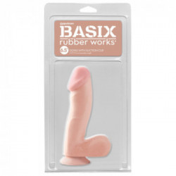 Basix Rubber Dong with Suction Cup 6,5 - Dildo Realistico con Testicoli e Ventosa, 13,3 cm, Ø 4 cm.