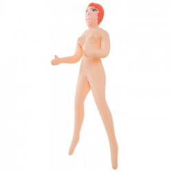 You2Toys Doll Fire - Bambola Gonfiabile in PVC, Carnagione Chiara, Rossa