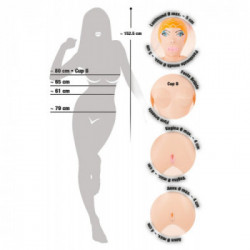 You2Toys Doll Fire - Bambola Gonfiabile in PVC, Carnagione Chiara, Rossa