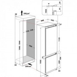 Hotpoint BCB 4010 E O31 - Frigorifero da Incasso Combinato, 400 Litri, Classe F