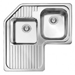 Elleci LIKCORSACSX - Lavello inox SKY, CORNER, 830x830, 2vg satinato cartone