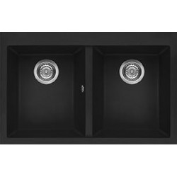 Elleci LGQ35040 - Lavello quadra 350, 79x50, 2V, nero