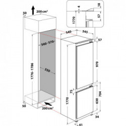 Hotpoint BCB 70301 - Frigorifero Combinato da Incasso, 273 Litri, Classe F