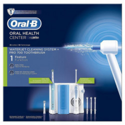 Oral-B Pro 700 WaterJet Oral Health Center - Kit Spazzolino Elettrico + Idropulsore, 2 Testine