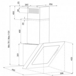 Silverline 3431- Cappa Aspirante a Parete, Acciaio Inossidabile, Bianco, 736 m³/h, Classe A+, 3431.8.733.01