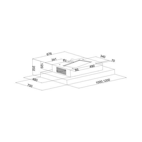 SilverLine 4224 - Cappa a Soffitto, Acciaio...