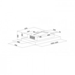 SilverLine 4224 - Cappa a Soffitto, Acciaio Inox, 120 cm, 679 m3, Classe D, 4224.2.733.01