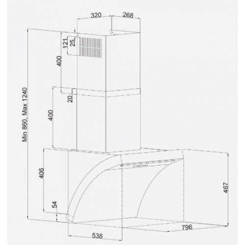Silverline 3433 - Cappa Aspirante a Parete,...