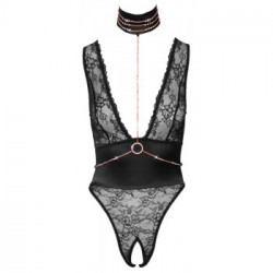 Abierta Fina Body Rhinestones M - Body con Cavallo Aperto, Taglia M