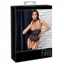 Abierta Fina Decoration - Body con Seno e Vagina Scoperti, Colore Nero, Taglia M