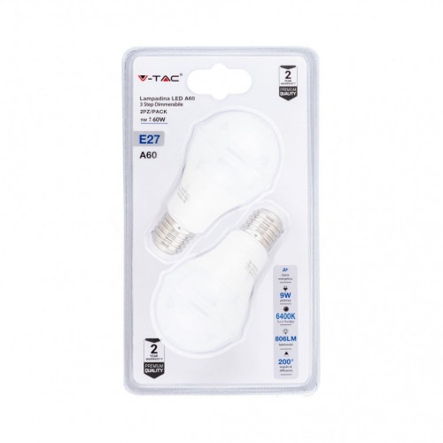 LED Bulb - 9W E27 A60 Thermoplastic 3Step...