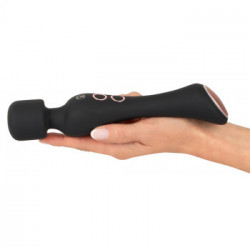 Cupa Warming Wand Vibrator - Massaggiatore con testa Vibrante e Massaggiante, Nero, Lungo e Sottile