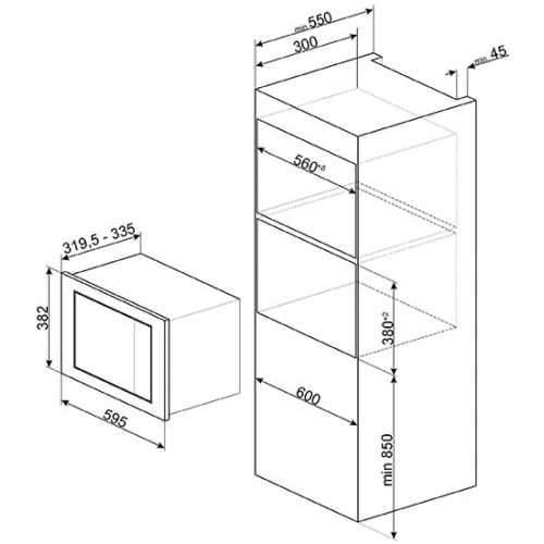 Smeg FMI017X - Microonde Combinato da Incasso,...