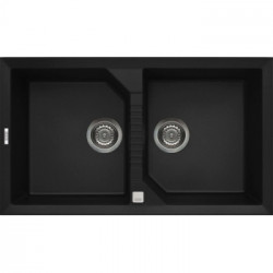 Elleci LGT45040 - Lavello tekno 450, 86X50, 2V, nero