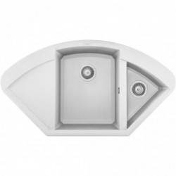 Elleci LGYCOR68 - Lavello easy CORNER, 105.7X57.5, 2VG, bianco