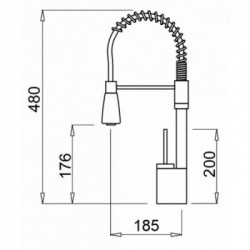 Elleci Chef K86 - Miscelatore Monocomando con Doccetta, Nero
