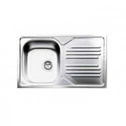 Smeg LYP861D - Lavello da Incasso, 1 Vasca, Rettangolare, Gocciolatoio a Destra, 86 cm, Acciaio Inox