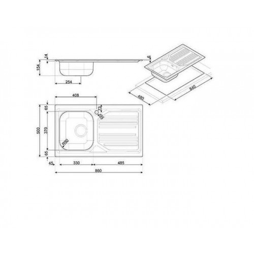 Smeg LYP861D - Lavello da Incasso, 1 Vasca,...