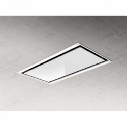 Elica HILIGHT GLASS H30 WH/A/100 - Cappa Aspirante ad Isola, Bianco, 100 cm, PRF0146246, A