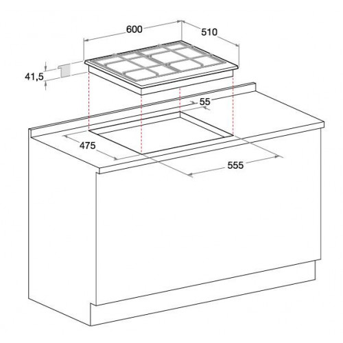 Hotpoint FTGHL 641 D/HA(IX) - Piano Cottura,...