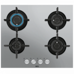 AEG HKB64029UM - Piano Cottura a Gas FlushBurner, 60 cm, 4 Fuochi, Acciaio Inox