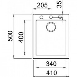 Elleci LKQ10095 - Lavello quadra 100, 41X50, 1V, champagne