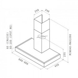 Elica CRUISE IX/A/60 - Cappa Aspirante a Parete, Inox, 60 cm, PRF0147062, B