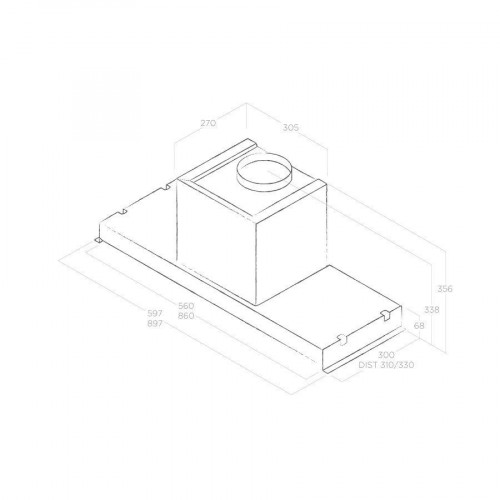 Elica GLASS OUT IX/A/60 - Cappa Aspirante ad...