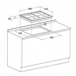 Hotpoint PCN 642 T/IX/HA - Piano Cottura a Gas, 4 Fuochi, 60 cm