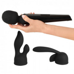 Orion Wand Vibrator with 2 Attachments - Massaggiatore e Vibratore con Testa Massaggiante, Nero, Design Ergonomico 