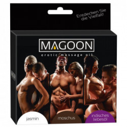 Magoon Massage oil - Olio per Massaggi, Cofanetto Regalo, 3 Gusti da 50 ML